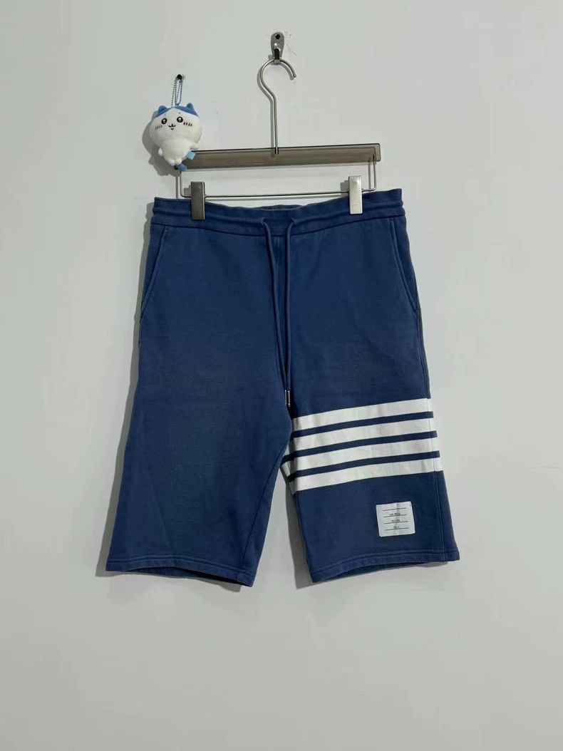 Thom Browne Thom Browne Size 3Sky blue four-striped shorts 2503-Nexta Size US 30 / EU 46 - 1 Thumbnail