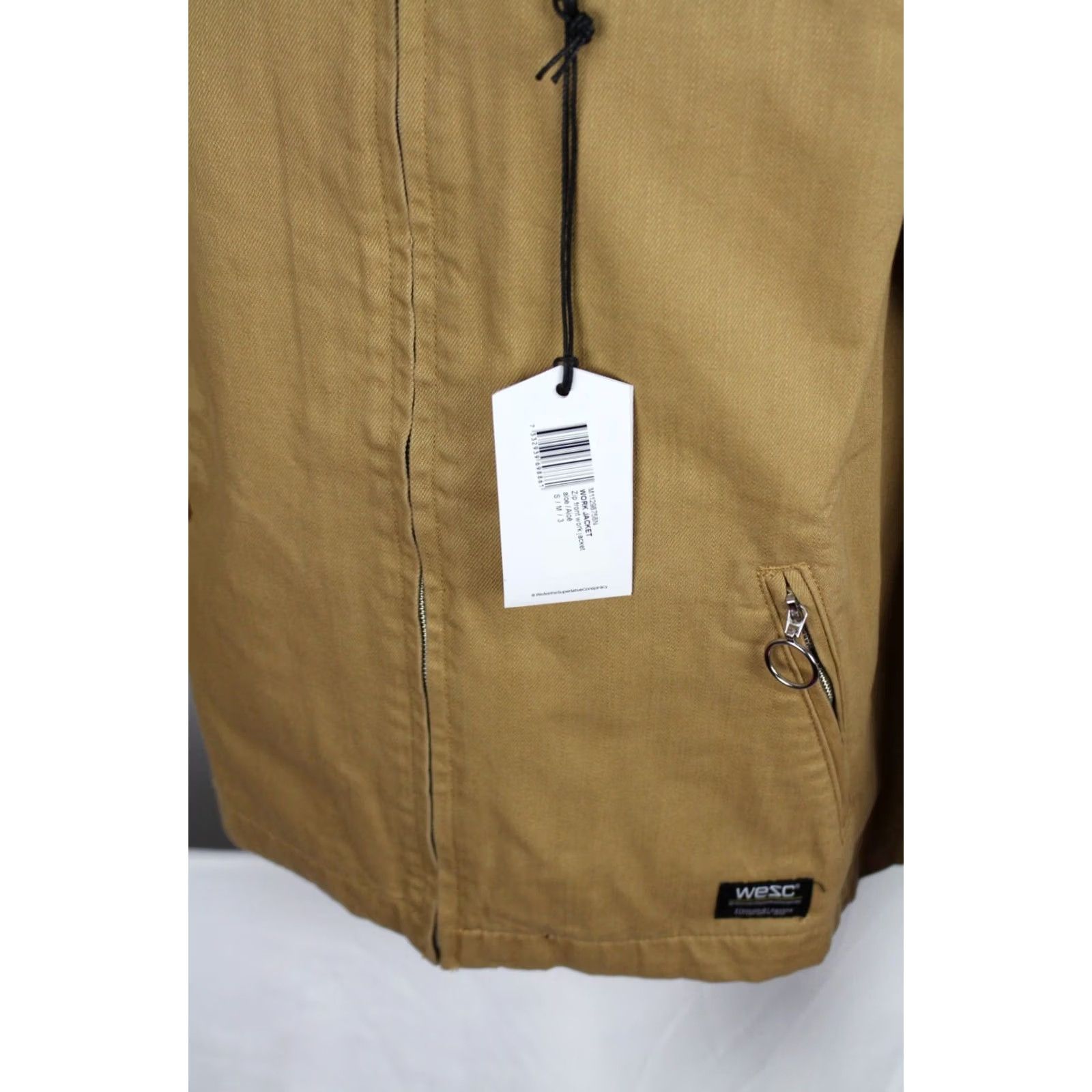 WeSC VINTAGE WESC Men's Work Jacket Full Zip Canvas Size Small Tan M122987 Size US S / EU 44-46 / 1 - 4 Thumbnail