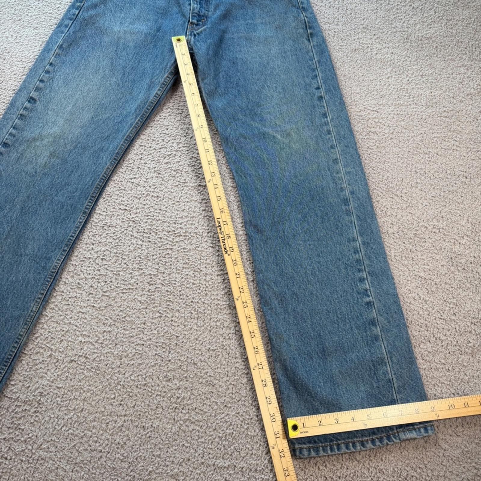Levi's Levis 505 Jeans Men 36x32 Regular Fit Blue Denim Straight Size US 36 / EU 52 - 3 Thumbnail