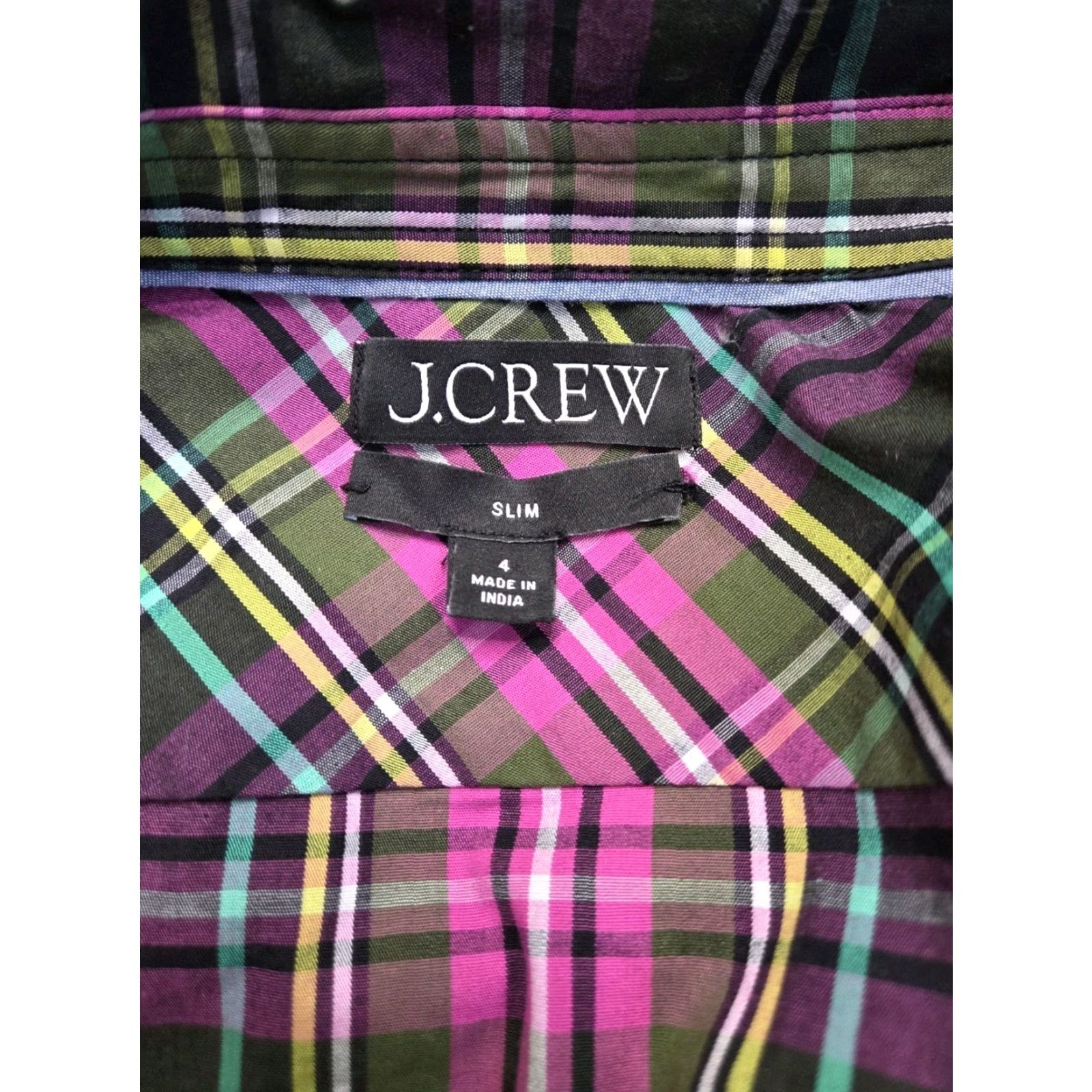 J.Crew J.Crew Slim-fit Shirt Womens Small 4 Pink Stewart Plaid Multicolor Long Sleeve Button-Up Collared Womens Shirt Size S / US 4 / IT 40 - 5 Thumbnail