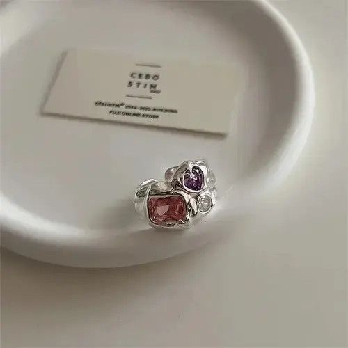 Handmade × Jewelry Colorful Moonstone Rings Size ONE SIZE - 1 Thumbnail