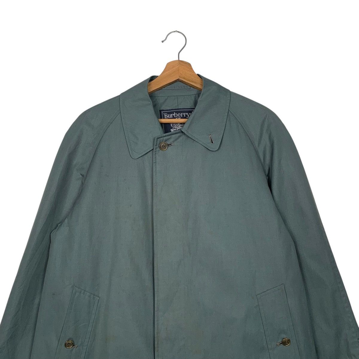 Burberry Burberrys Green Trench Coat Size US M / EU 48-50 / 2 - 2 Thumbnail