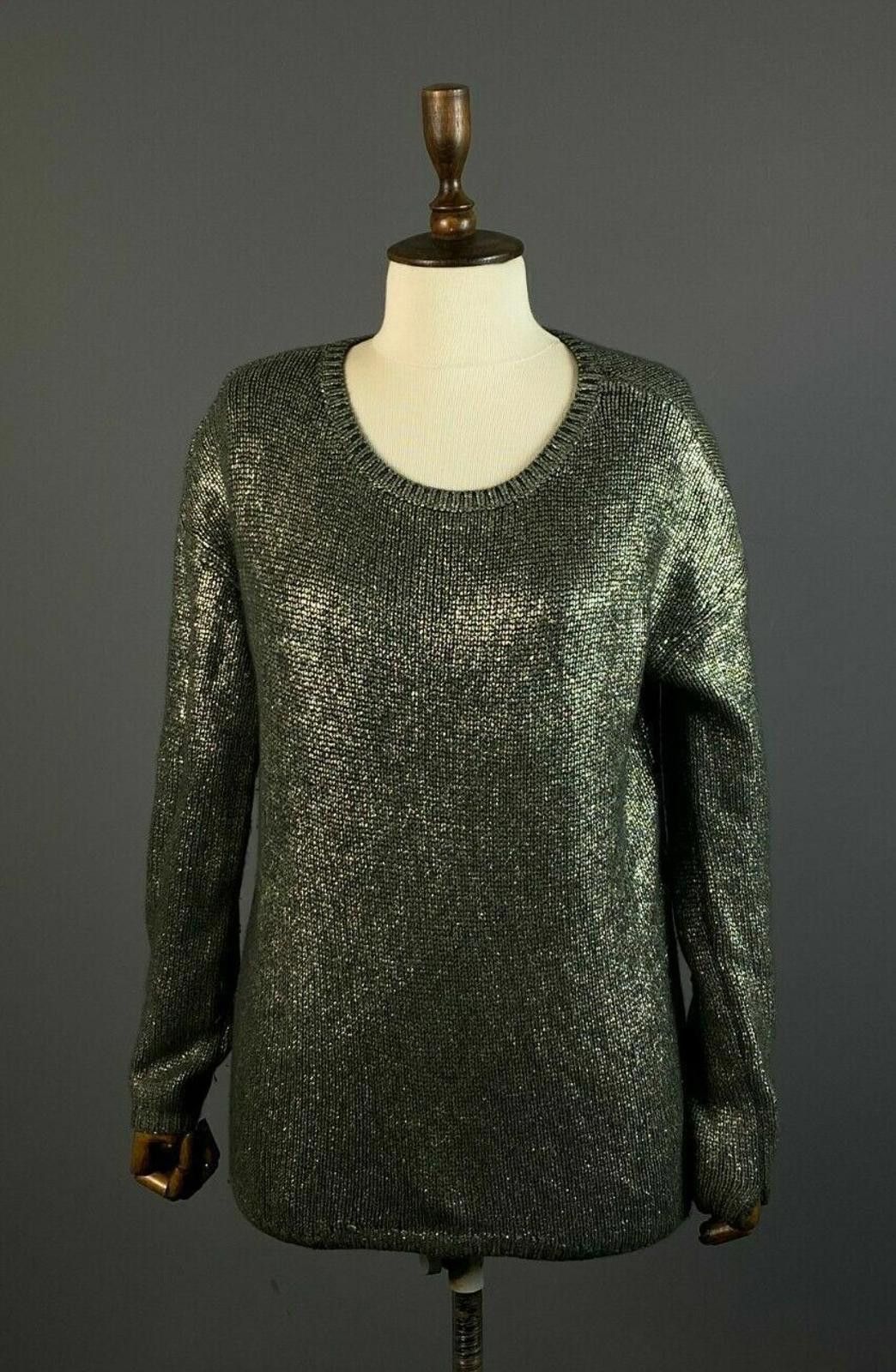 Designer Ladies FFC Khaki Green Wool Warm Knit Sweater Size S / M Size M / US 6-8 / IT 42-44 - 1 Thumbnail