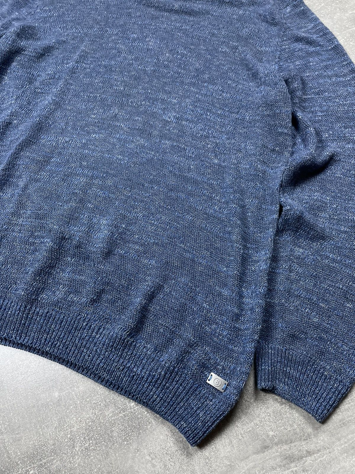 Bogner Bogner Linen Cotton Classic Knitted Blue Crew Neck Sweater Size US XXL / EU 58 / 5 - 3 Thumbnail
