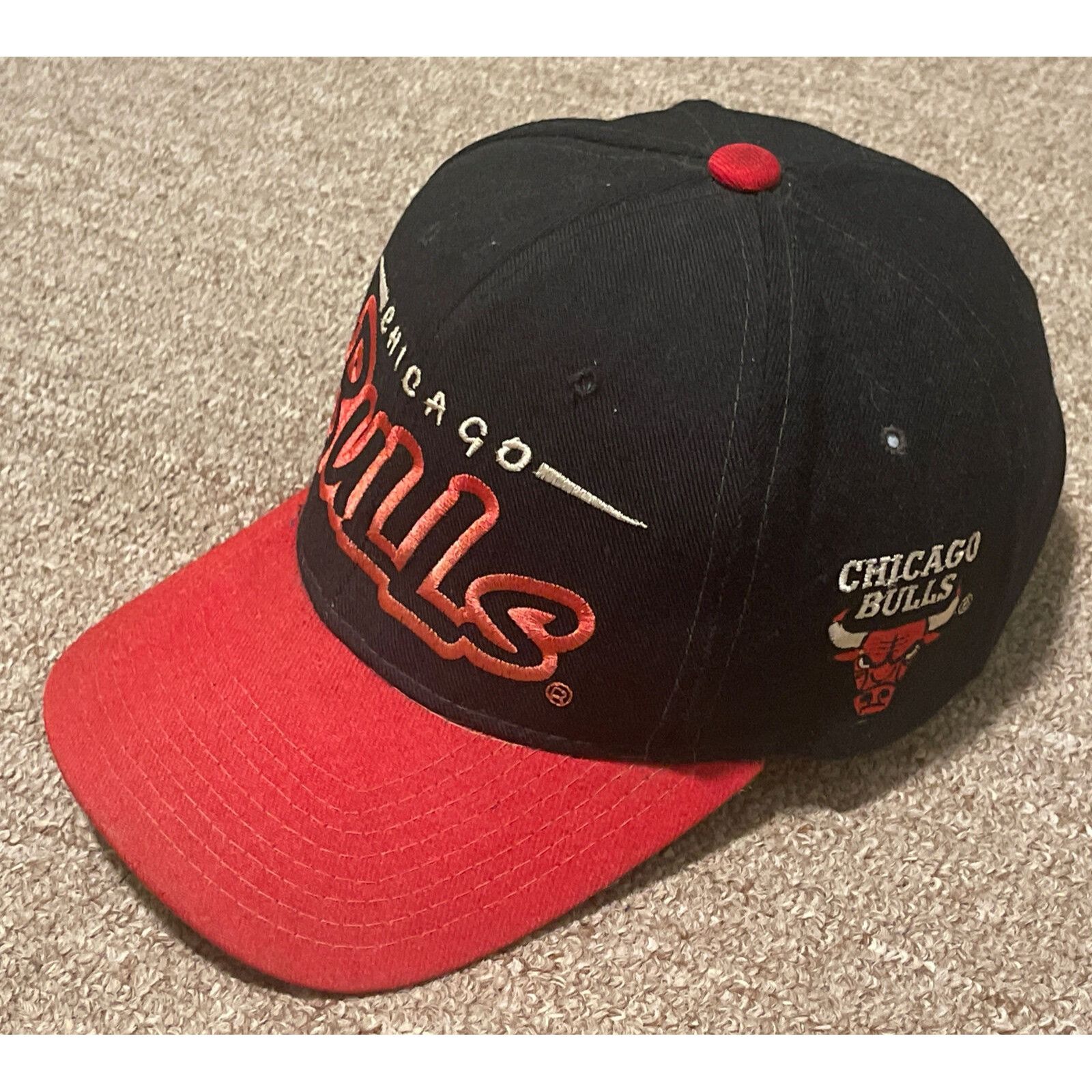 Starter Vintage 90s Starter Chicago Bulls Script NBA Snapback Hat Ca Size ONE SIZE - 3 Thumbnail