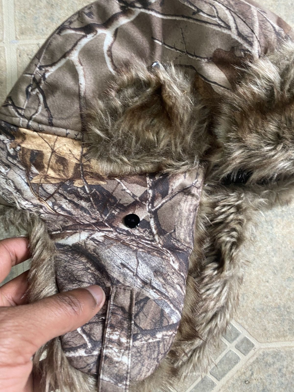 Other Vintage y2k real tree camo fur aviator hat brown Size ONE SIZE - 2 Thumbnail