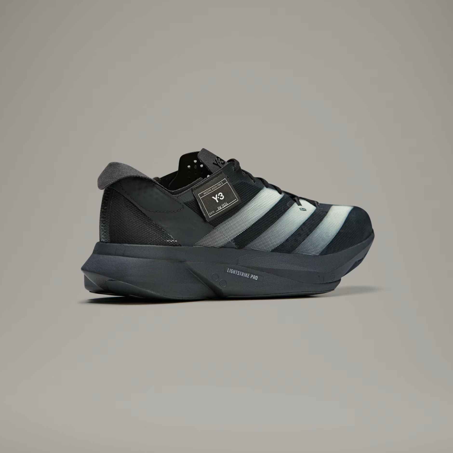 Y-3 o1s22i1n0125 Adizero Adios Pro 3 Sneakers in Black White Size US 8 / EU 41 - 4 Thumbnail
