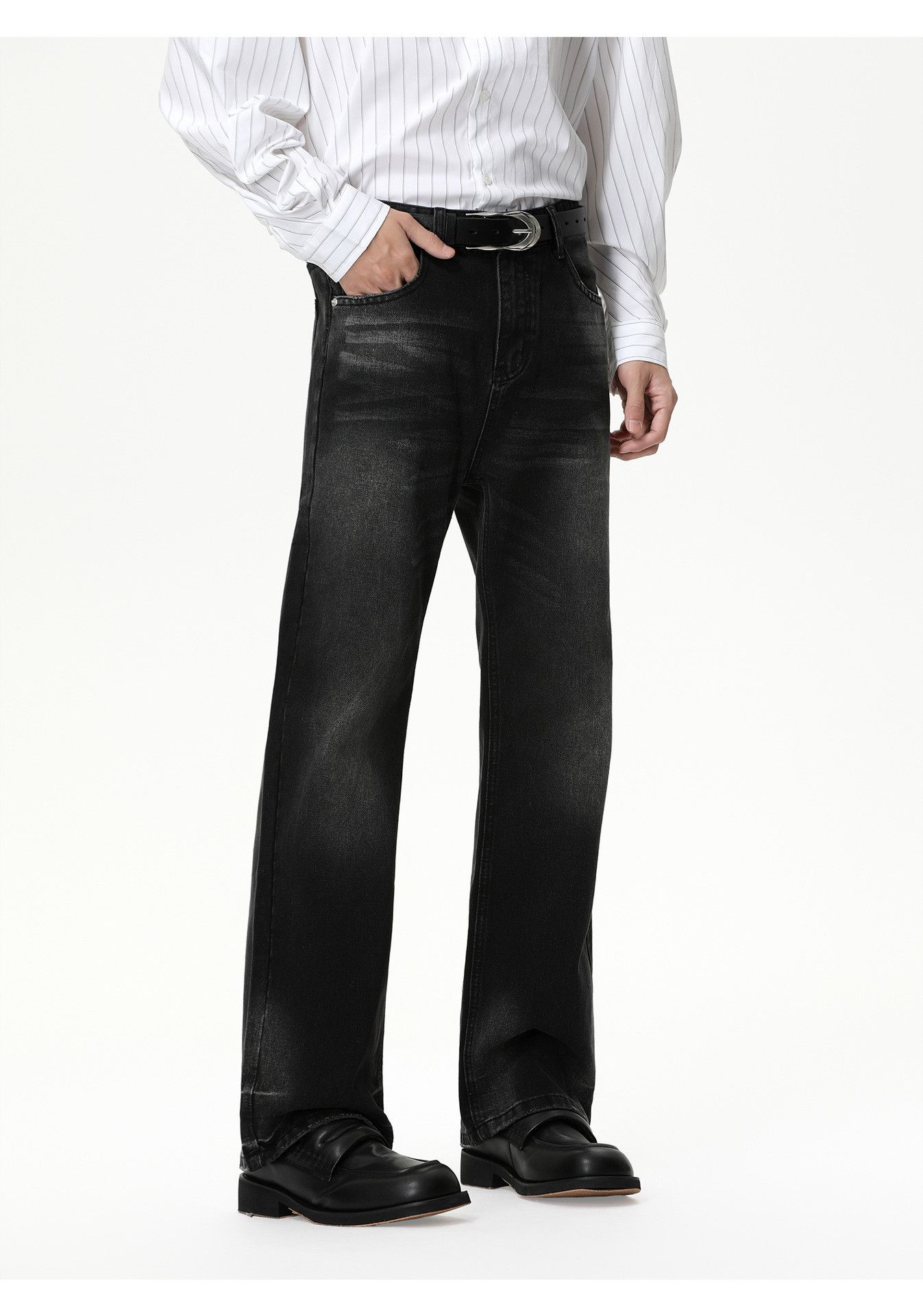 Vintage Men's slim fit versatile washed casual flared jeans Size US 32 / EU 48 - 5 Thumbnail