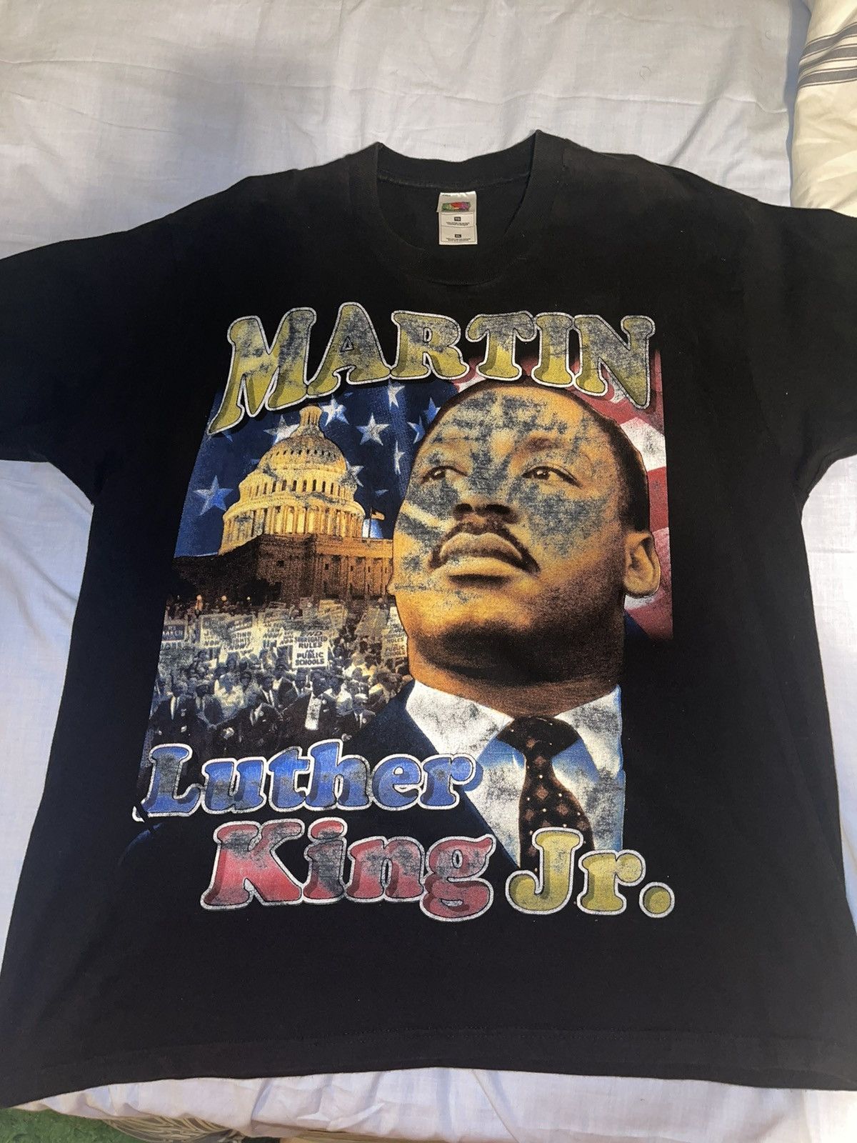 image of Vintage Martin Luther King Rap Tee in Black, Men's (Size XL)