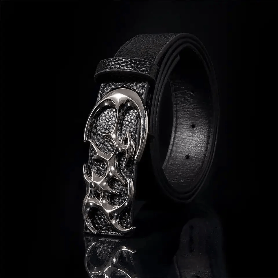 Jewelry Streetwear Design Buckle PU Leather Belt Size ONE SIZE - 3 Thumbnail