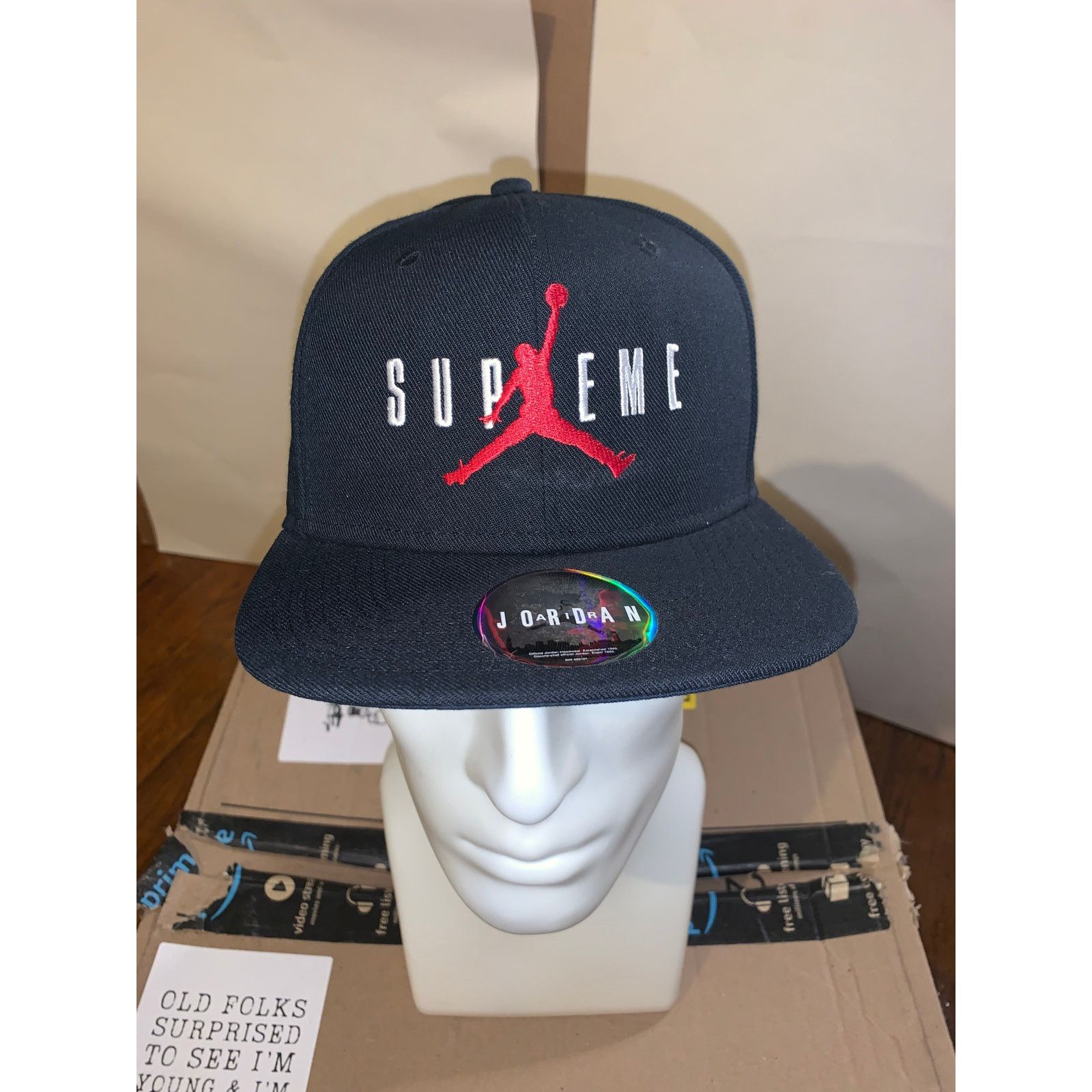 Supreme x Air Jordan Hat (Black) | Grailed