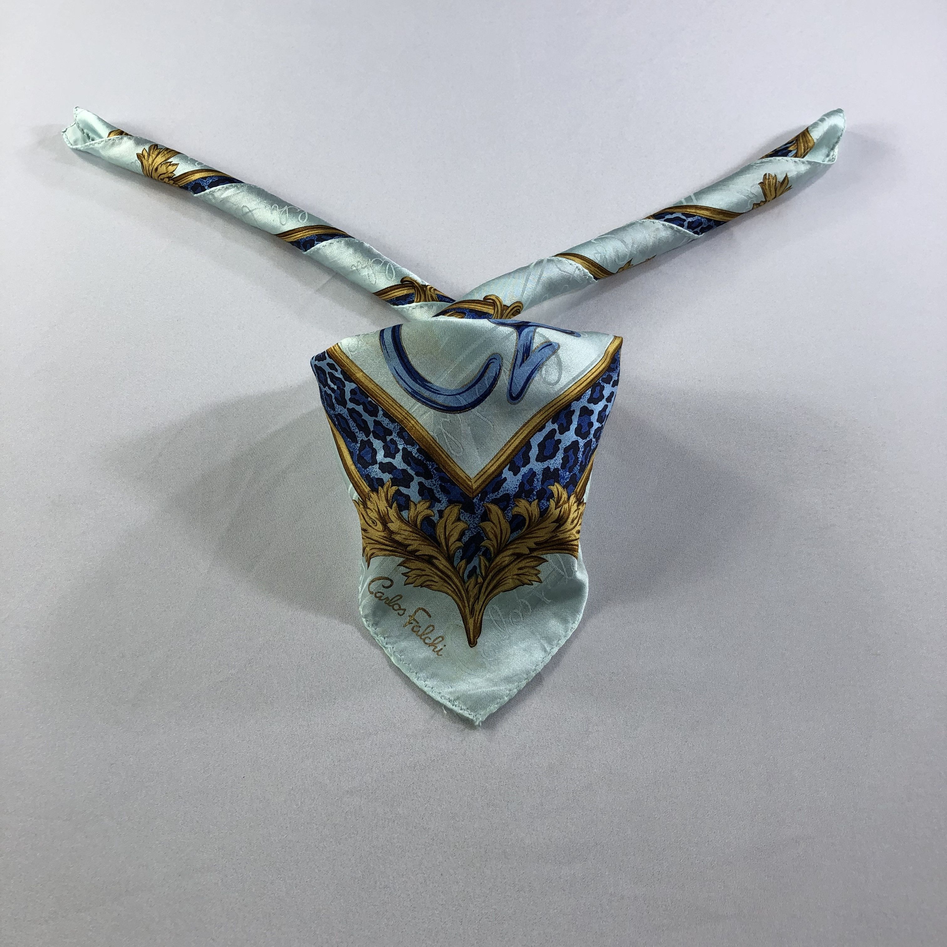 image of Vintage Carlos Falchi Baroque Handkerchief Neckerchief Bandana H2192, Men's