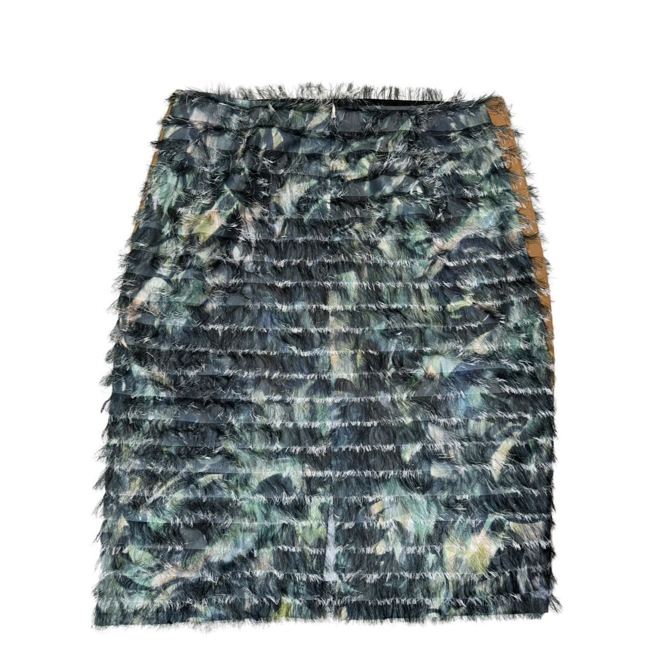 Other New Carlisle Green and Black Fringe Textured Pencil Skirt S Size 30" / US 8 / IT 44 - 3 Thumbnail