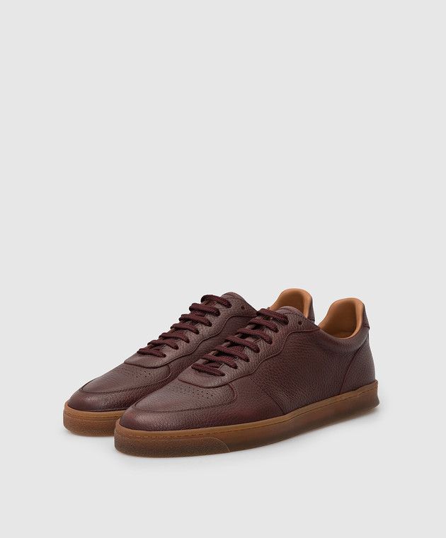 image of Brunello Cucinelli O1W1Db10524 Sneakers In Maroon, Men's (Size 9)