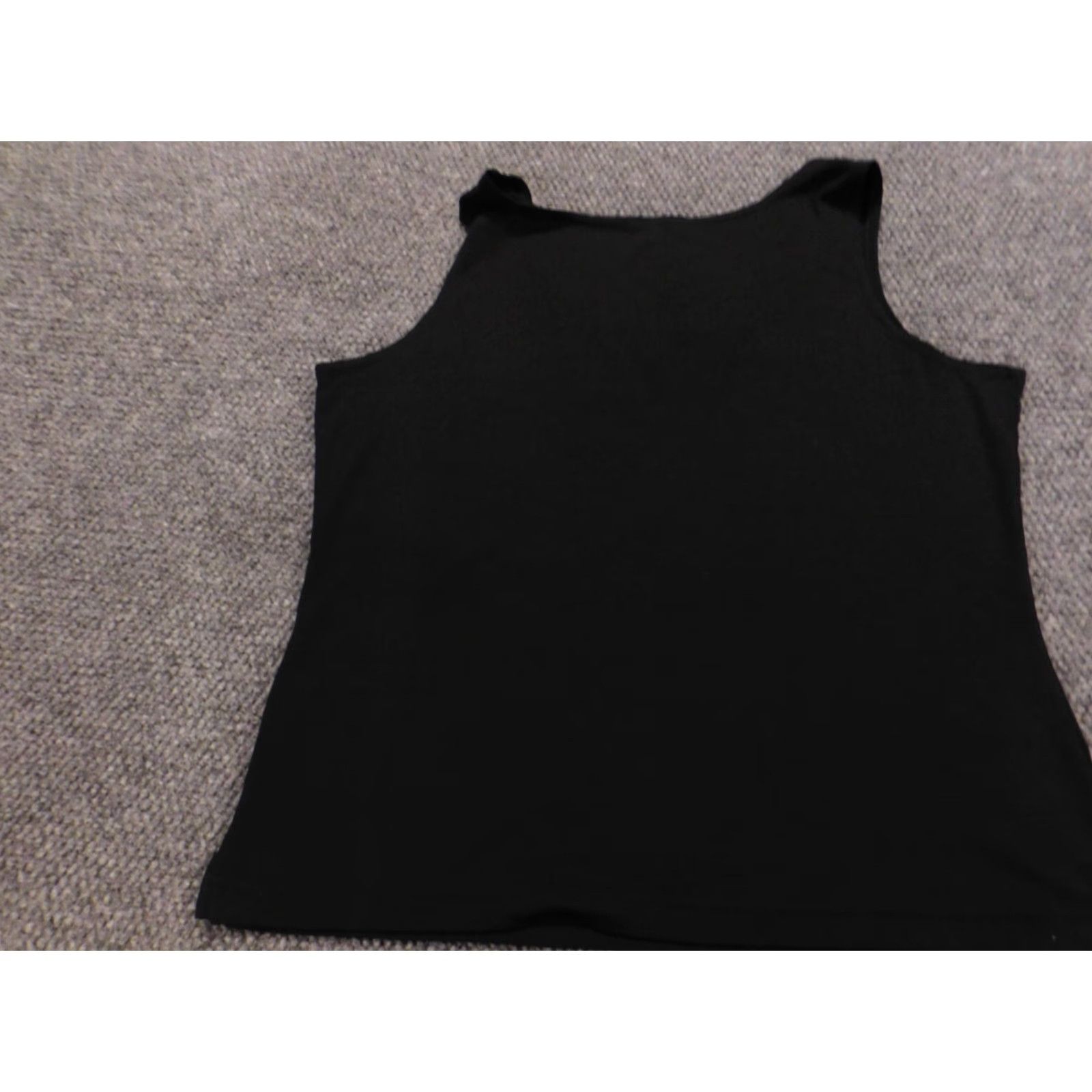 Vintage Cheryl Nash Womens Blouse XL Black Pullover Crew Neck Sleeveless Knit Stretch Button-Down Solid Modern Casual Size XL / US 12-14 / IT 48-50 - 7 Thumbnail