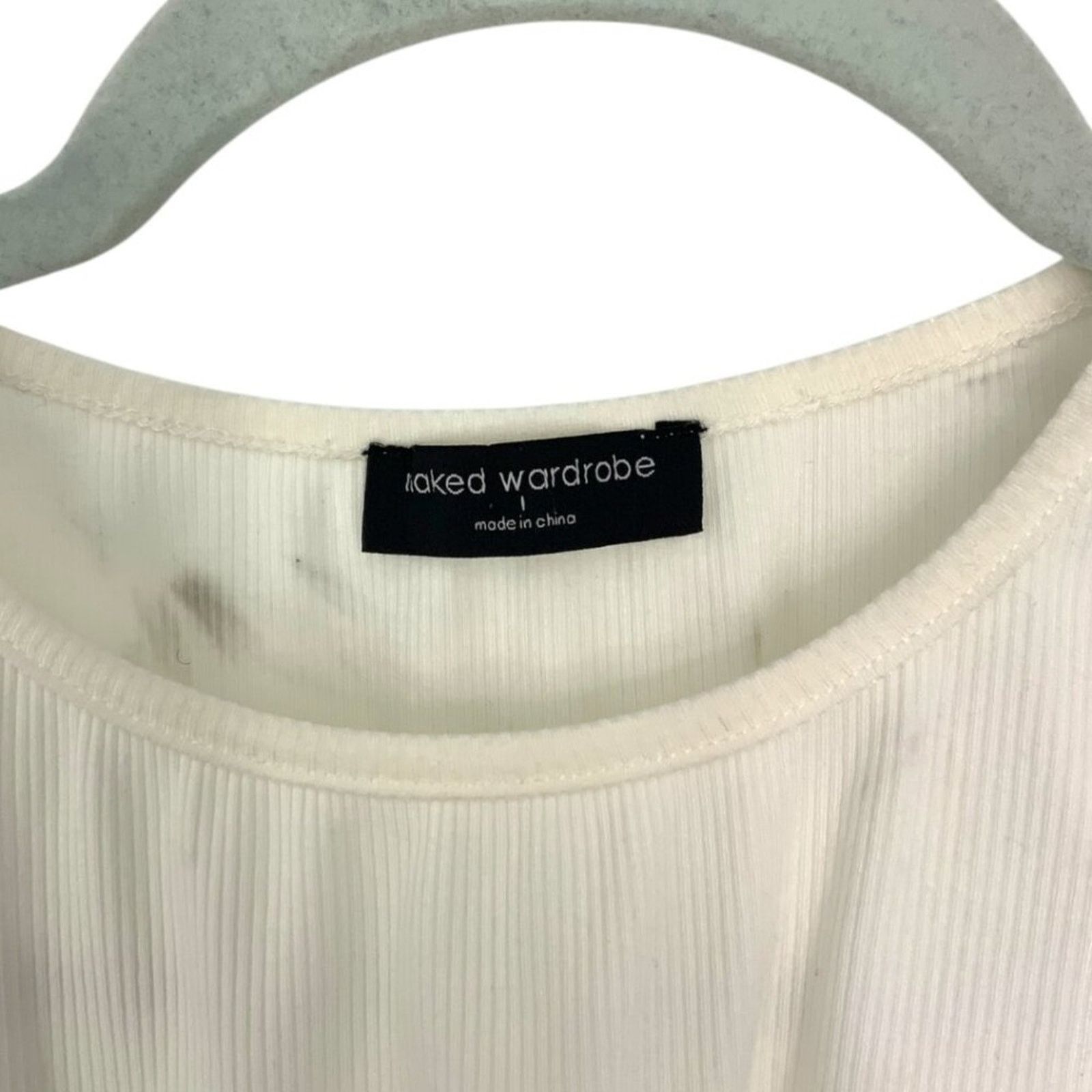 Other Naked Wardrobe Knotted Crop Top White Sz Large NWOT $42 MSRP Size L / US 10 / IT 46 - 5 Thumbnail