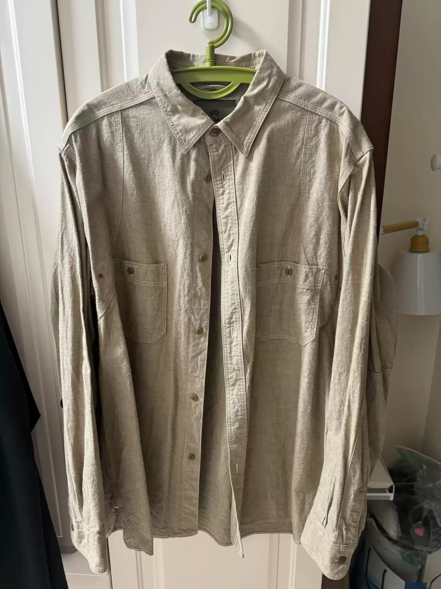 image of Nigel Cabourn Medical Officer Shirt in White, Men's (Size 2XL)