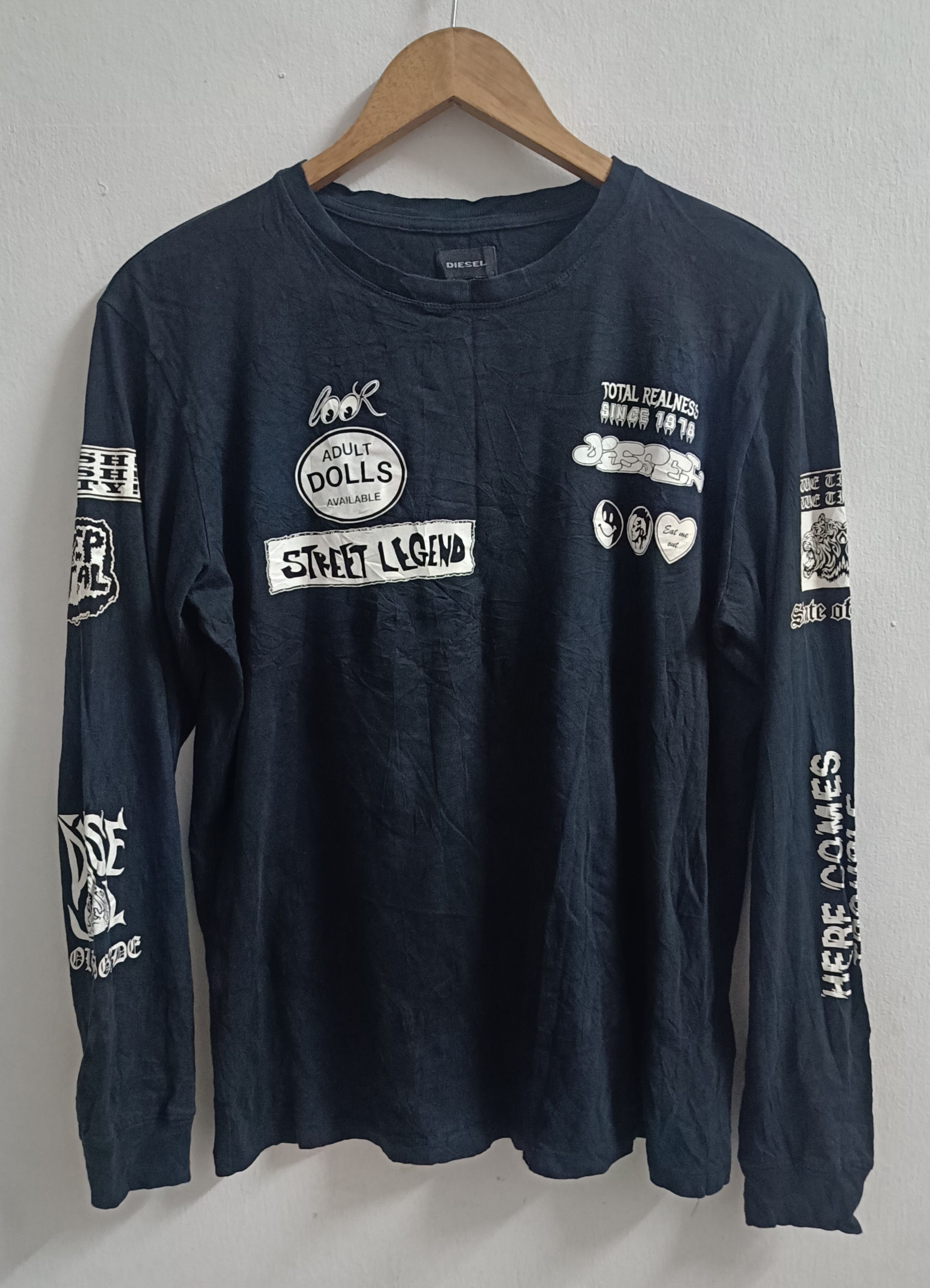 Diesel 🔥🔥 Rare Diesel Street Legend Long Sleeve Tee Size US M / EU 48-50 / 2 - 1 Thumbnail