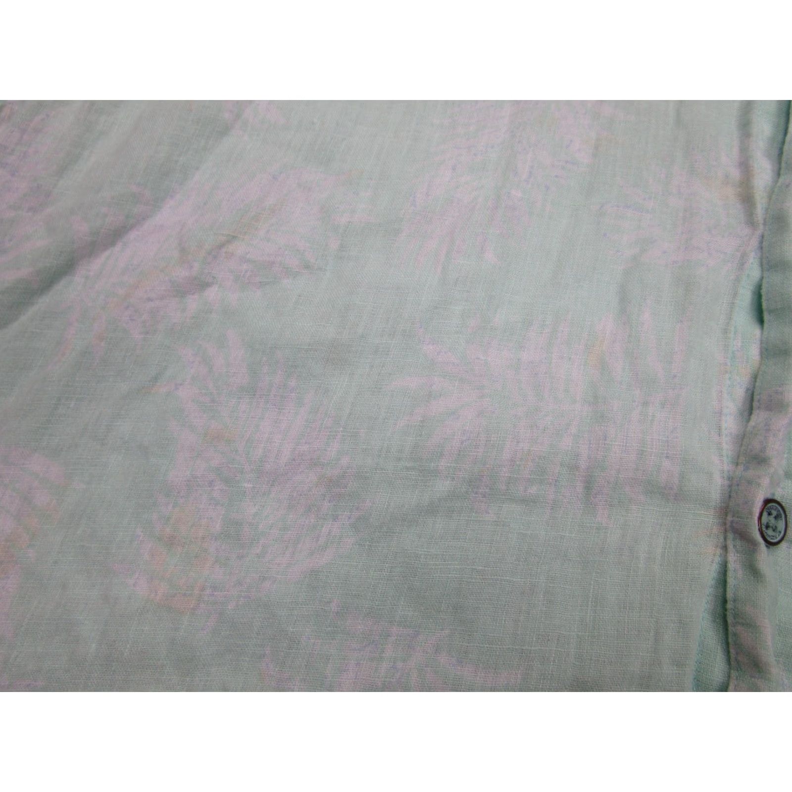 Nat Nast Nat Nast Shirt Mens XL Green Mint Camp Beach linen Hawaiian Relaxed Shirt Button-Up Short Sleeve Collared Floral 90s Hawaiian Mens Size US XL / EU 56 / 4 - 4 Thumbnail