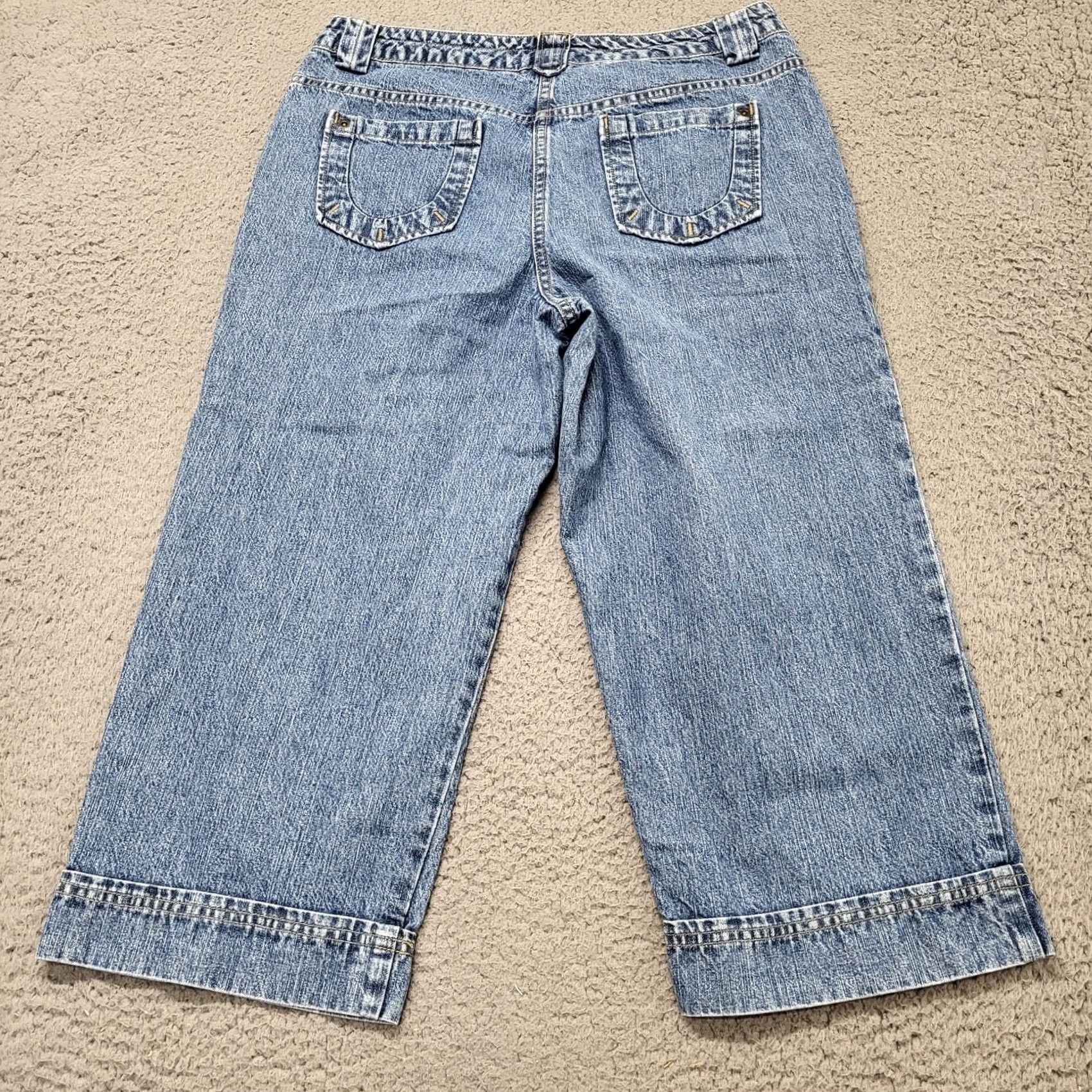 Vintage Christopher & Banks Capri Jeans Denim Wide Leg Knee Length Blue Size 8 Womens Regular 100% Cotton Size 30" / US 8 / IT 44 - 3 Thumbnail