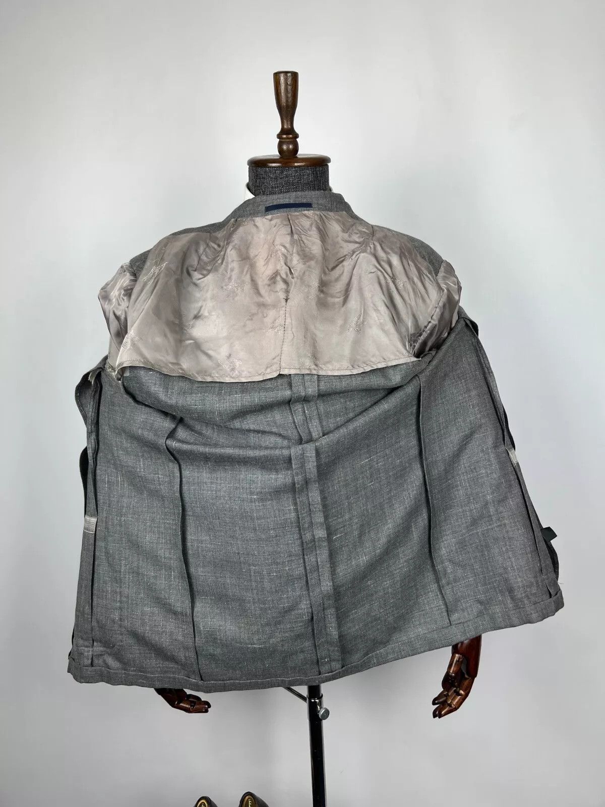 Burberry Burberry London Men's Grey Half Lined Wool Linen Silk Blazer Size 46R - 10 Thumbnail