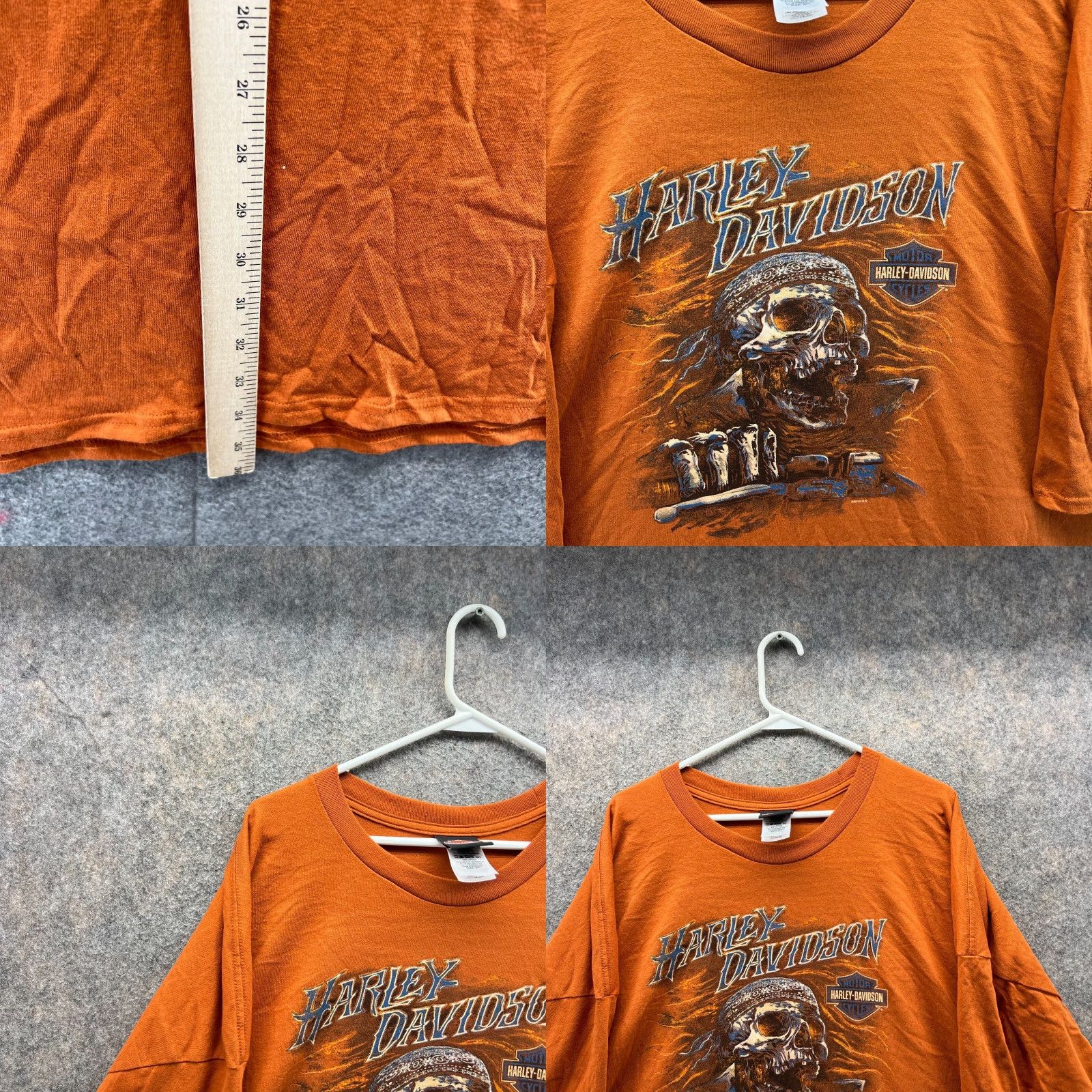 Harley Davidson Harley-Davidson Shirt Men 5XL Orange T-Shirt Pirate Skull Motorcycle NEW Casual Short Sleeve Crew Neck Logo Pockets Size US XXL / EU 58 / 5 - 8 Thumbnail