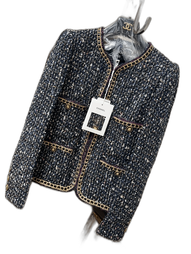 Chanel Chanel 21A Black Multi Color Tweed Jacket Size S / US 4 / IT 40 - 1 Thumbnail