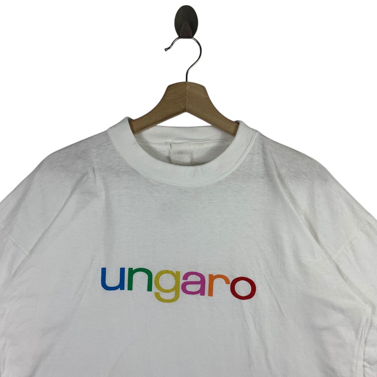 Designer × Vintage Vintage UNGARO multicolour spellout embroidery tee Size US L / EU 52-54 / 3 - 2 Thumbnail