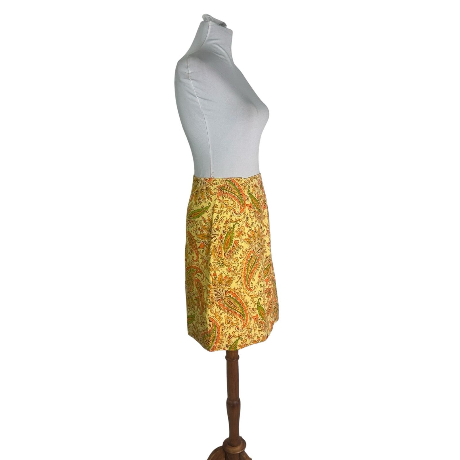 Vintage Vintage 60s Linen Skirt High Waist Mod Mini Skirt XS/S Size 26" / US 2 / IT 38 - 4 Thumbnail