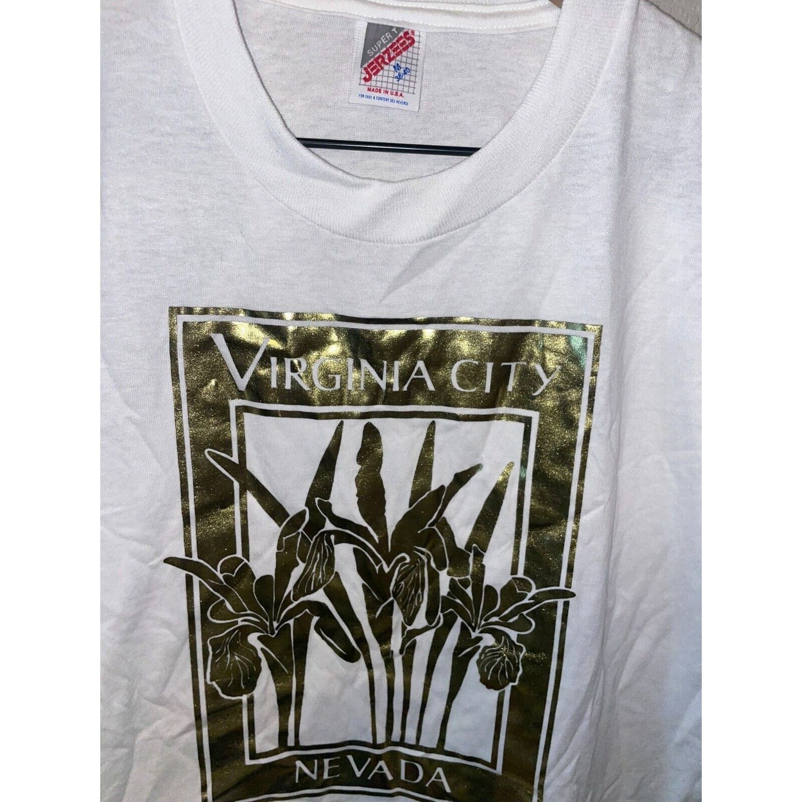 Jerzees Vintage Virginia City Nevada Shirt Floral Reflective L Tee Size US M / EU 48-50 / 2 - 2 Thumbnail