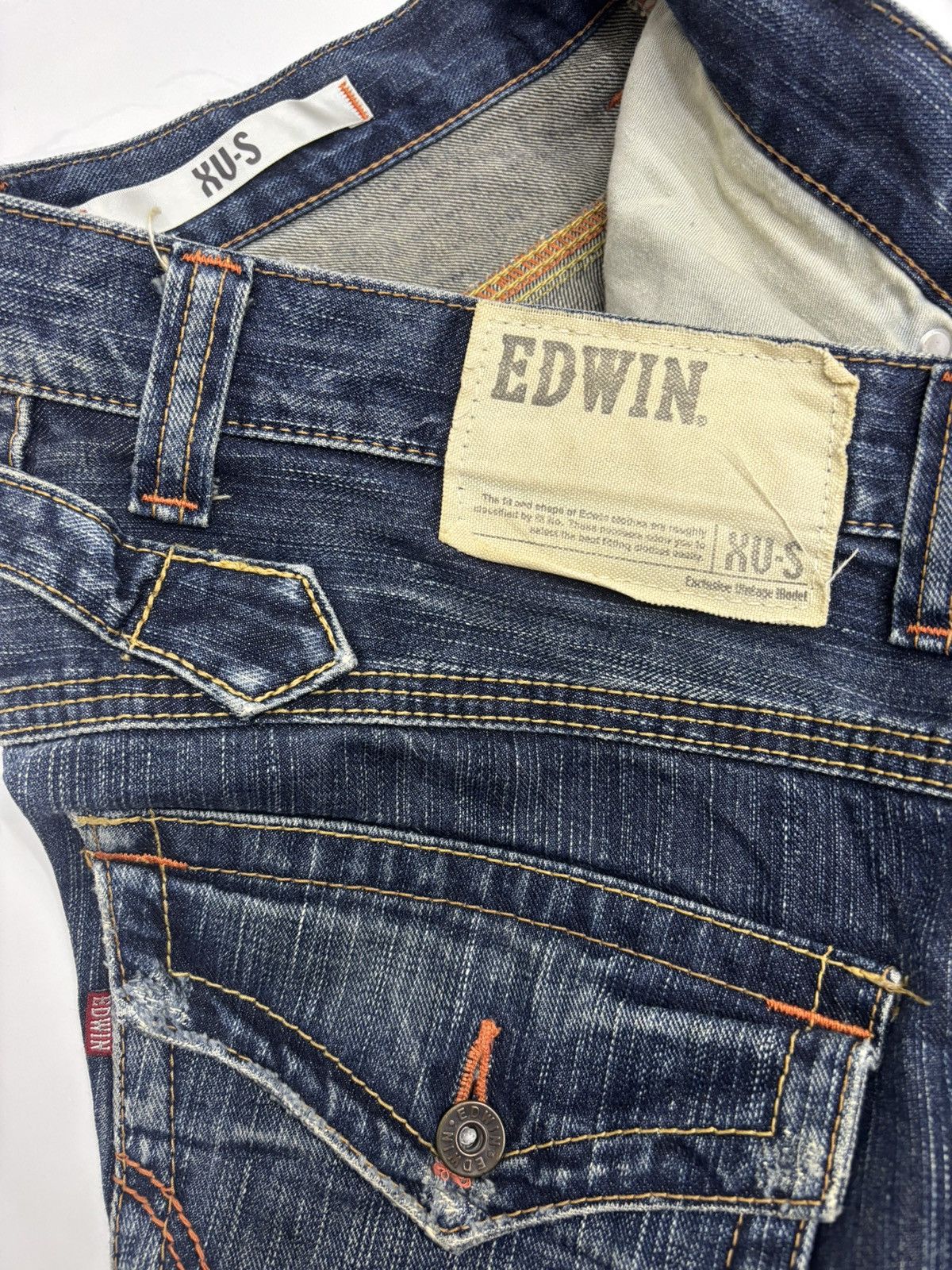 Le Grande Bleu (L.G.B.) 🔥EDWIN XV-S BUCKLE BACK OVERSIZED DENIM BAGGY JEANS Size US 38 / EU 54 - 10 Thumbnail