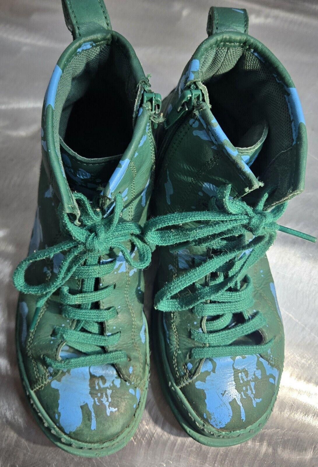 Camper Camper Brutus Womens 6.5 Blue Green Earth Combat Boots BB2 Size US 6.5 / IT 36.5 - 6 Thumbnail