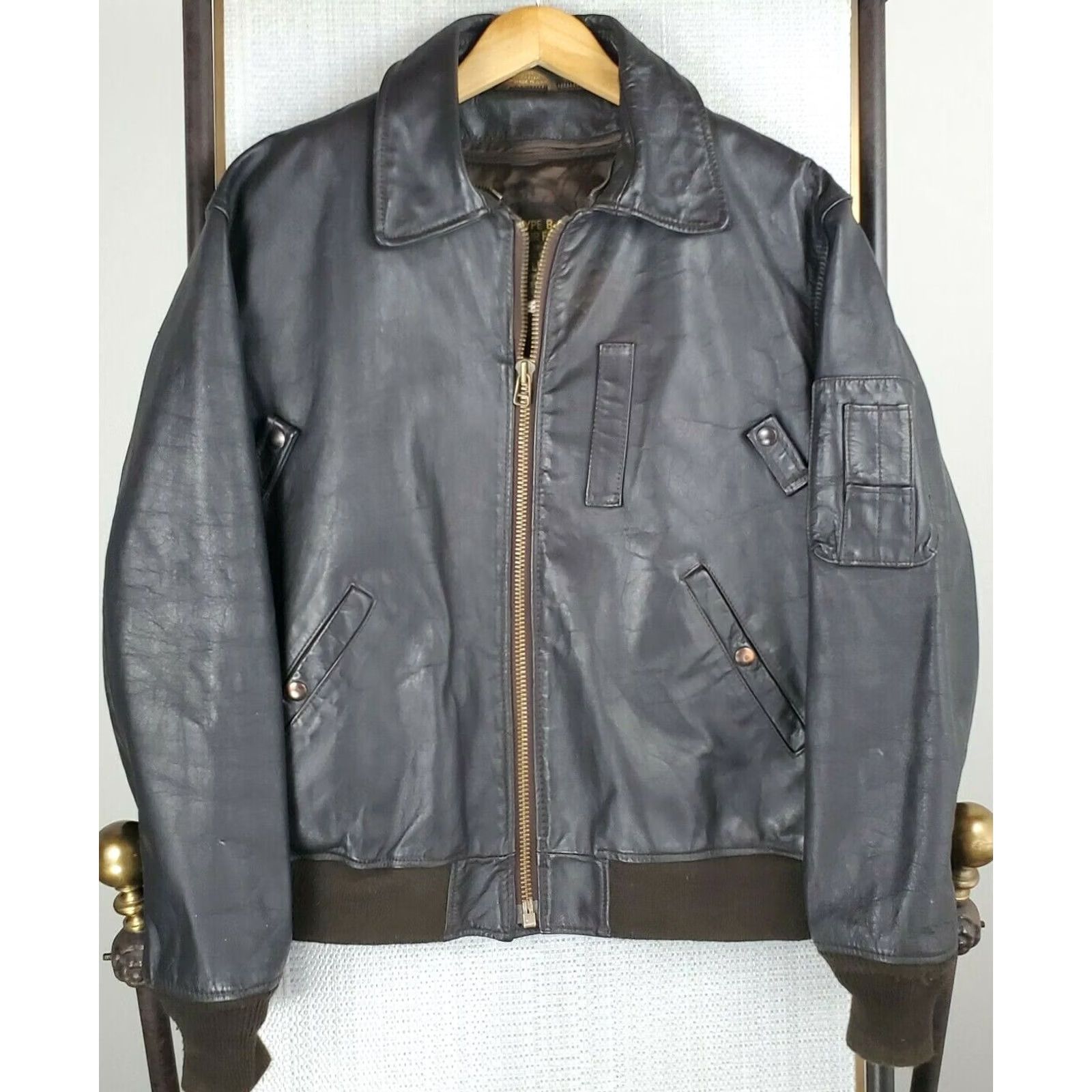 Vintage VTG Excelled Leather Jacket Men Bomber Jacket Large B-15 Zip Liner Vest Thinsulate Insulated Brown Vintage Size US L / EU 52-54 / 3 - 6 Thumbnail