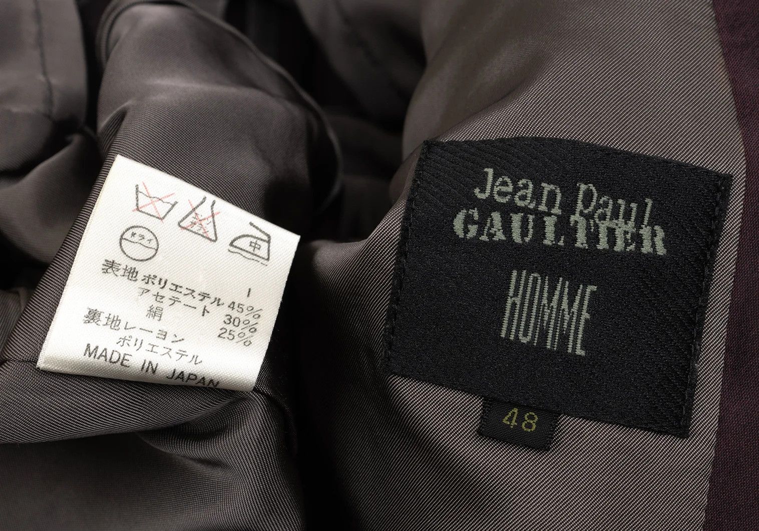 Jean Paul Gaultier Glossy Peak Lapel Jacket in Wine, Size 48 Size US M / EU 48-50 / 2 - 20 Thumbnail