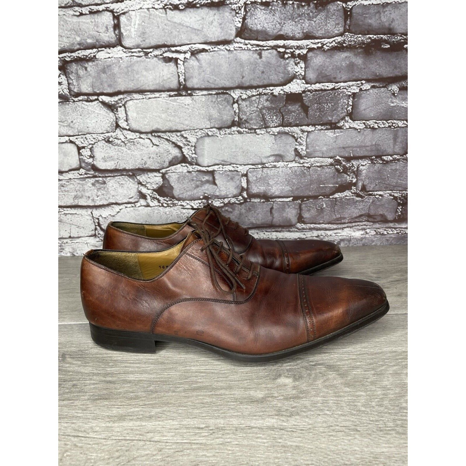 Magnanni Neiman Marcus Brown Leather Cap Toe Oxfords Shoes M
