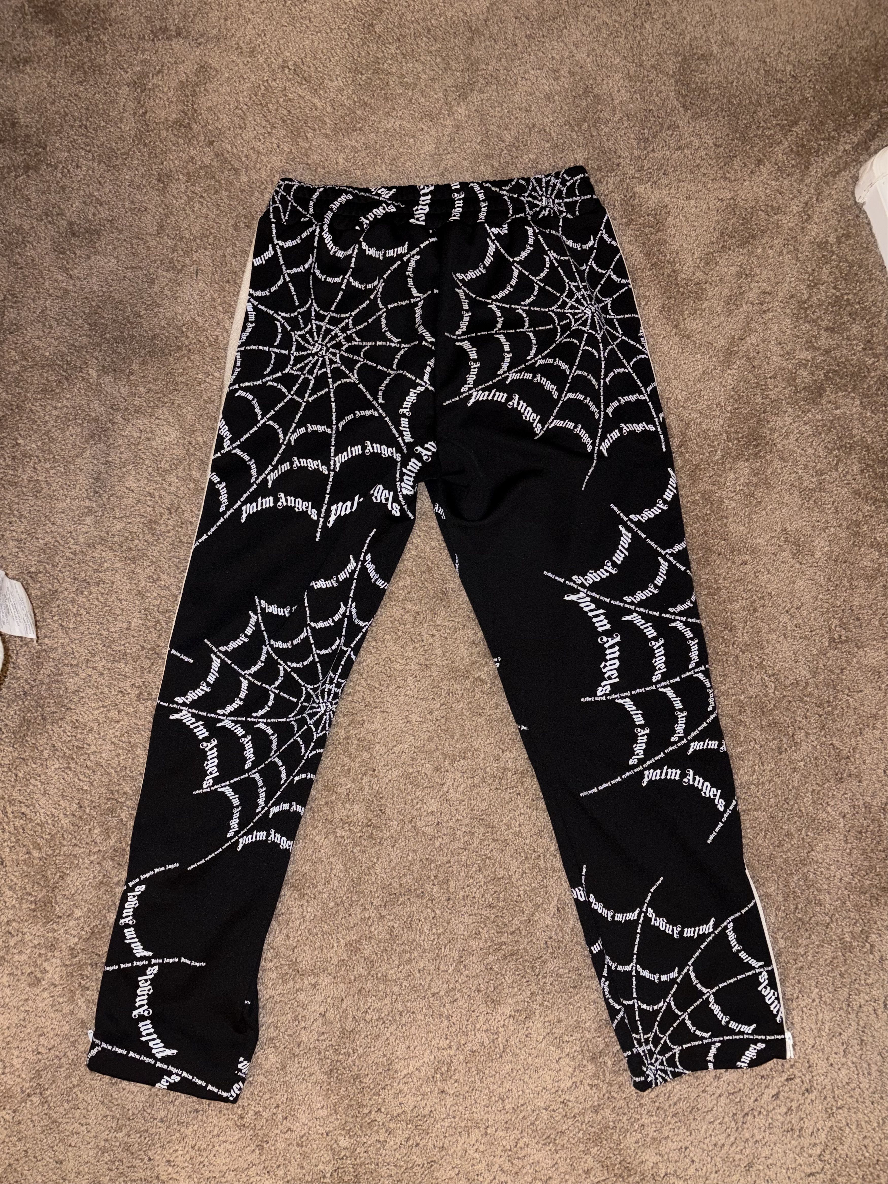 Palm Angels Palm Angels Spider Web Classic Trackpant in Black & White Size US 36 / EU 52 - 2 Thumbnail