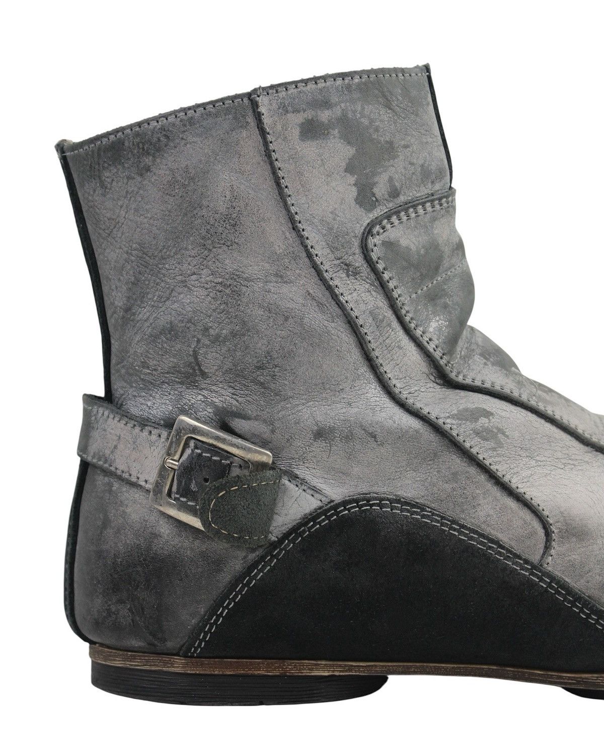 Japanese Brand 2000S ALDO DISTRESSED GRAY & GREEN LEATHER ANKLE BOOTS Size US 10 / EU 43 - 5 Thumbnail