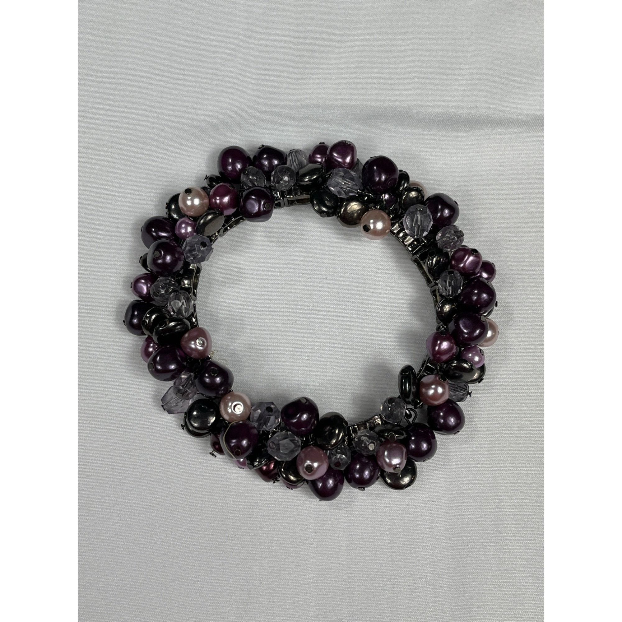Designer Clustered SKU 039 purple pink Faux Pearl and Glass Beaded St Size ONE SIZE - 3 Thumbnail