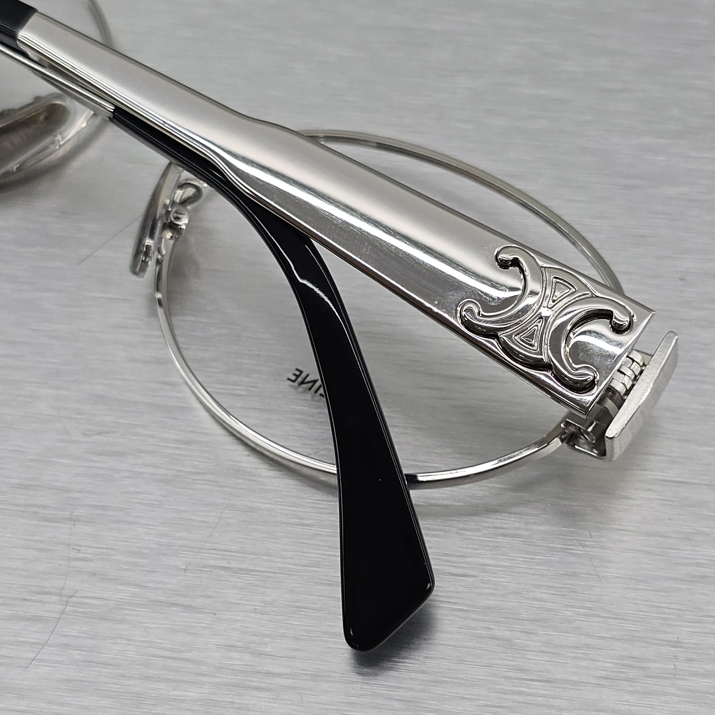 Celine CELINE Metal Triomphe CL50140U 016 Oval Glasses SILVER Size ONE SIZE - 3 Thumbnail