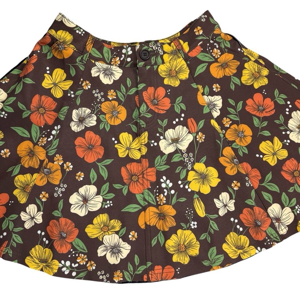 Free People NWT New Free People Dahlia Printed Circle Mini Skirt In Cho Size 26" / US 2 / IT 38 - 4 Thumbnail