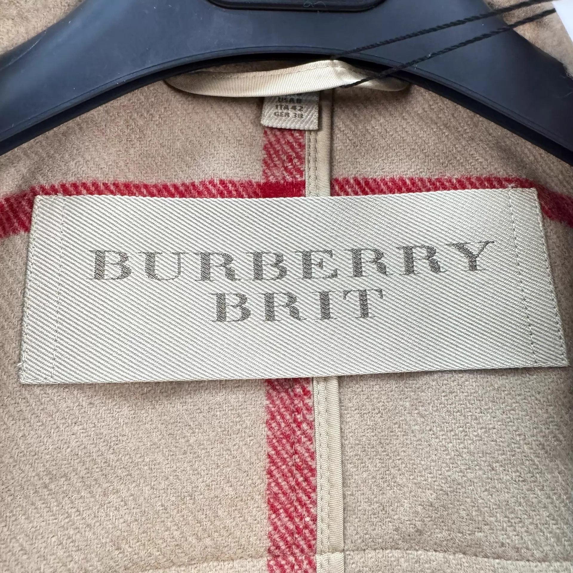 Burberry BURBERRY Check Camel-Button Wool Coat Women's UK10 99 New Size M / US 6-8 / IT 42-44 - 6 Thumbnail