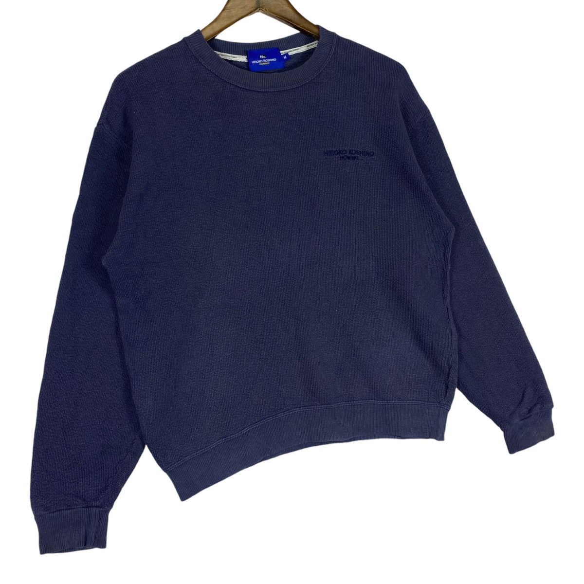Hiroko Koshino Homme × Vintage Vintage Hiroko Koshino Crewneck Sweatshirt Navy Blue Size US M / EU 48-50 / 2 - 3 Thumbnail