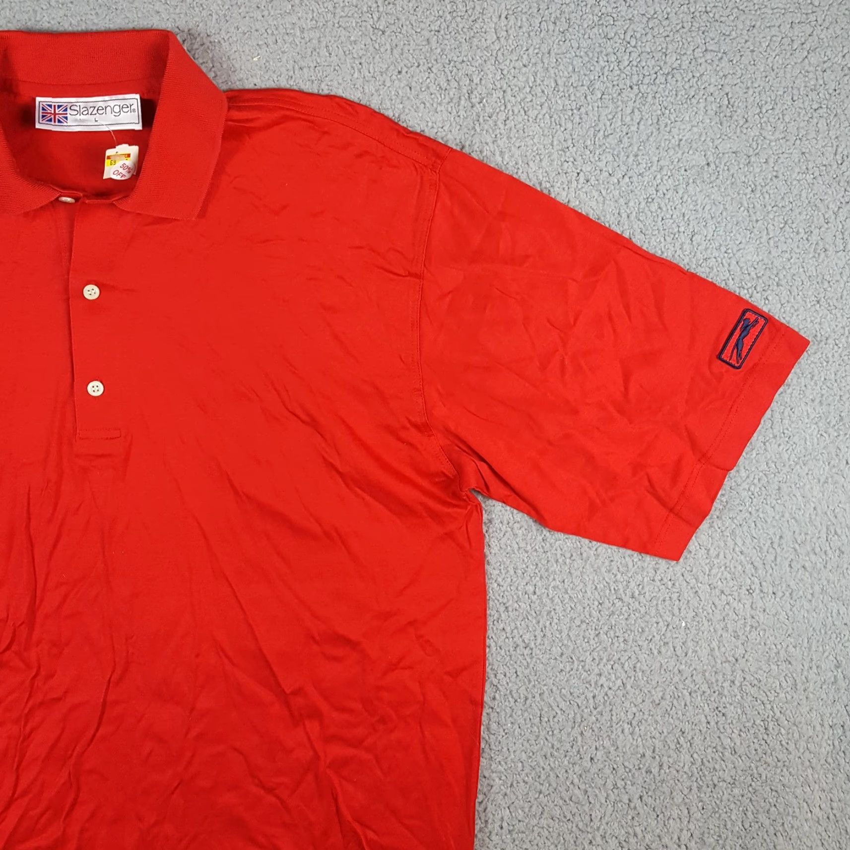 Vintage VINTAGE Slazenger Polo Shirt Mens L Red 90s Preppy Soccer Golf Collared Short Sleeve Button Casual Workwear Shirt Size US L / EU 52-54 / 3 - 2 Thumbnail