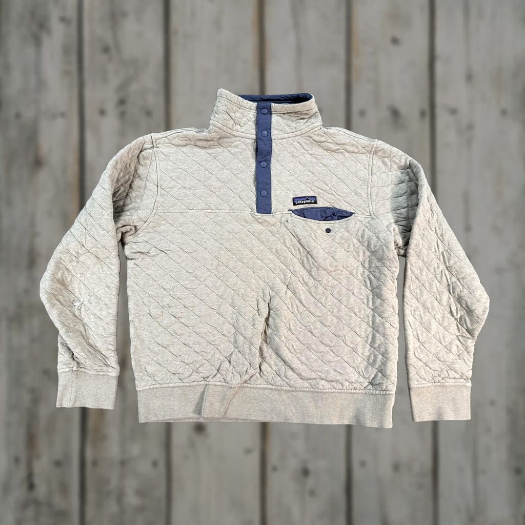 Patagonia Patagonia Sweatshirt Mens Medium Beige Organic Cotton Quilted Snap-T Pullover Size US M / EU 48-50 / 2 - 1 Thumbnail
