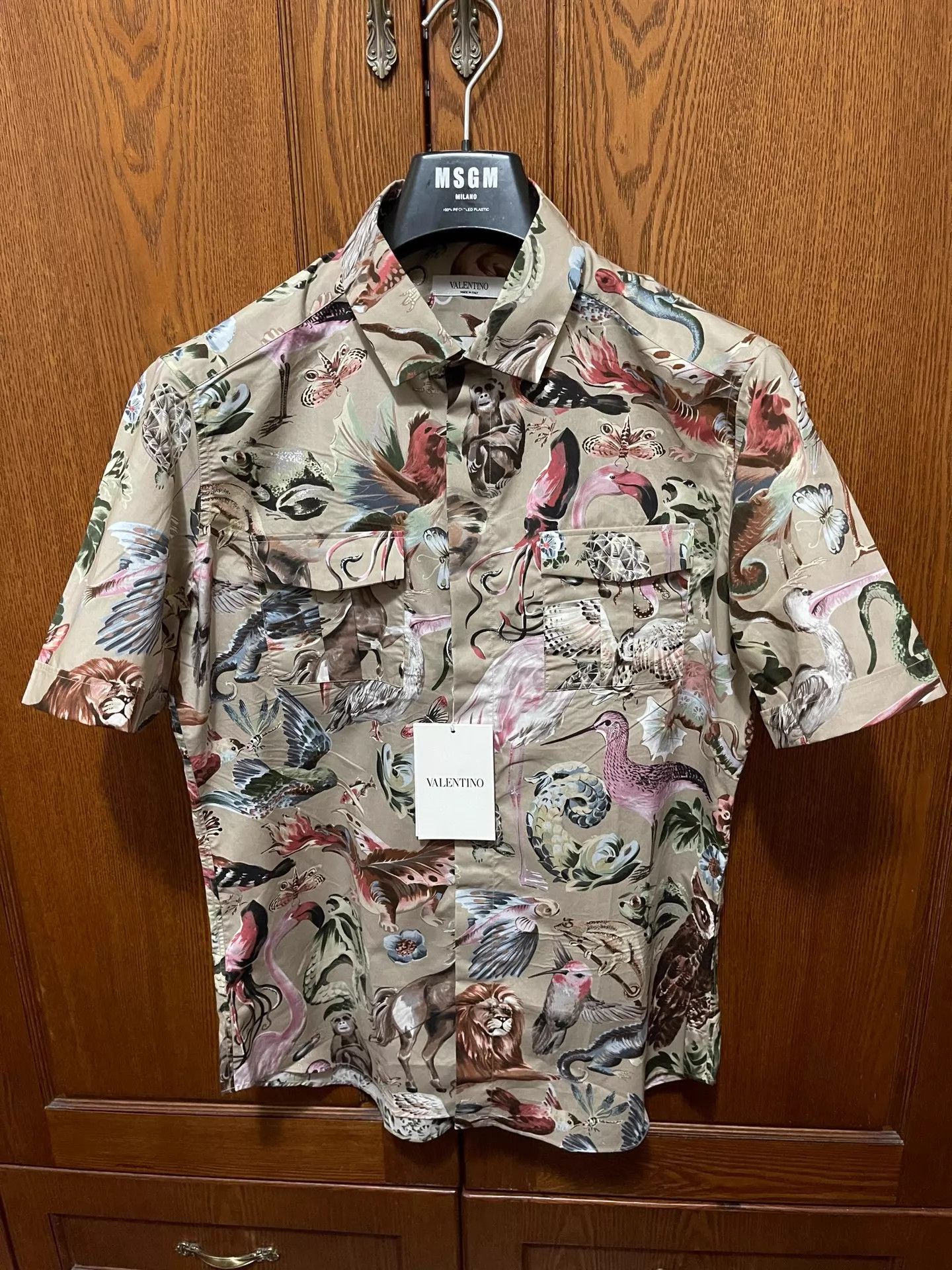 Valentino Valentino Animal Series Short Sleeve Shirt 40 Size US M / EU 48-50 / 2 - 1 Thumbnail