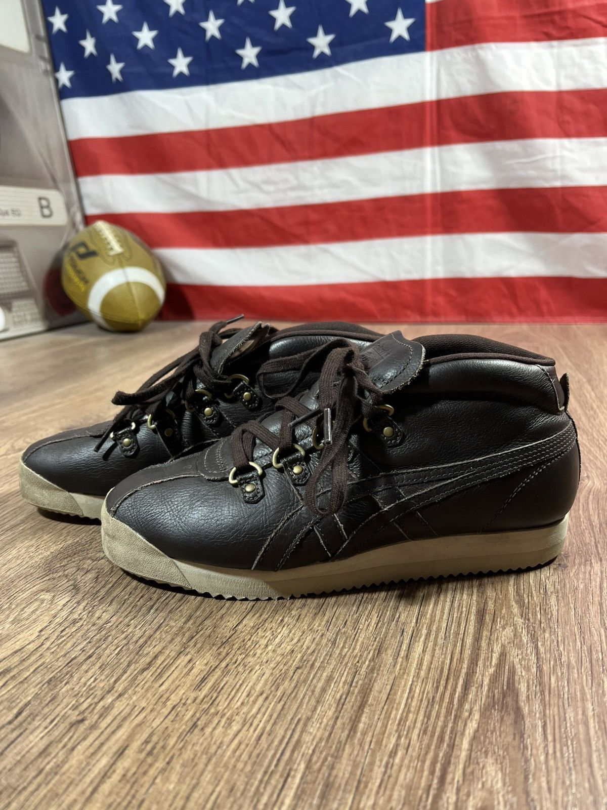 Onitsuka Tiger Vintage Asics Onitsuka Tiger Leather Brown Shoes Size US 4.5 / IT 34.5 - 2 Thumbnail