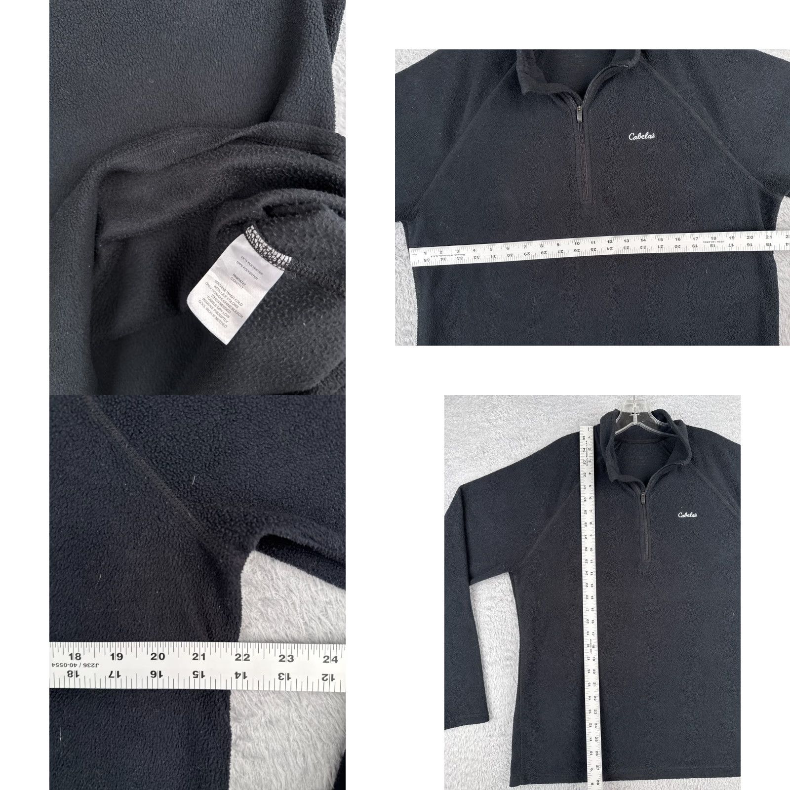 Vintage Cabela's Mens Sweater Shirt 1/4 Zip Pullover Black Long Sleeve Fleece Polyester Mock Neck Size US M / EU 48-50 / 2 - 8 Thumbnail