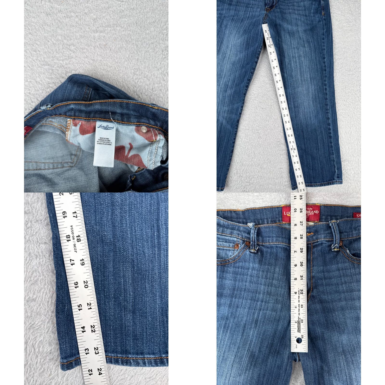 Lucky Brand Lucky Brand Jeans Womens 10 Blue Denim Crop Sweet N Crop Straight Leg Cotton 31x24 Jeans Size 32" / US 10 / IT 46 - 8 Thumbnail