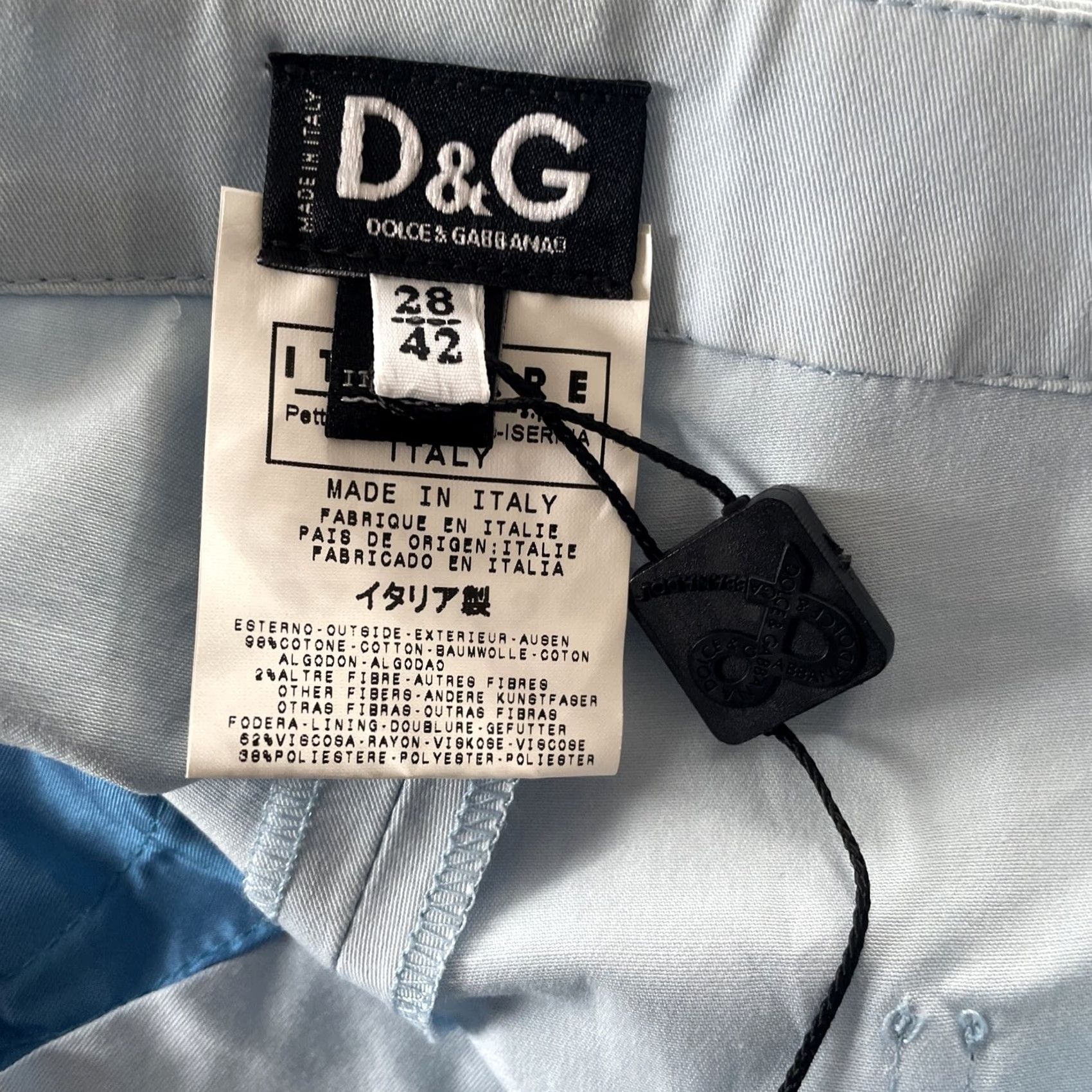 Dolce & Gabbana VINTAGE Dolce&Gabbana Capri Pants Womens 28 Light Blue Twill Solid 80s 90s Retro Designer City Comfort Crop Straight Jeans/Formal/Workwear Womens Size 28" / US 6 / IT 42 - 3 Thumbnail