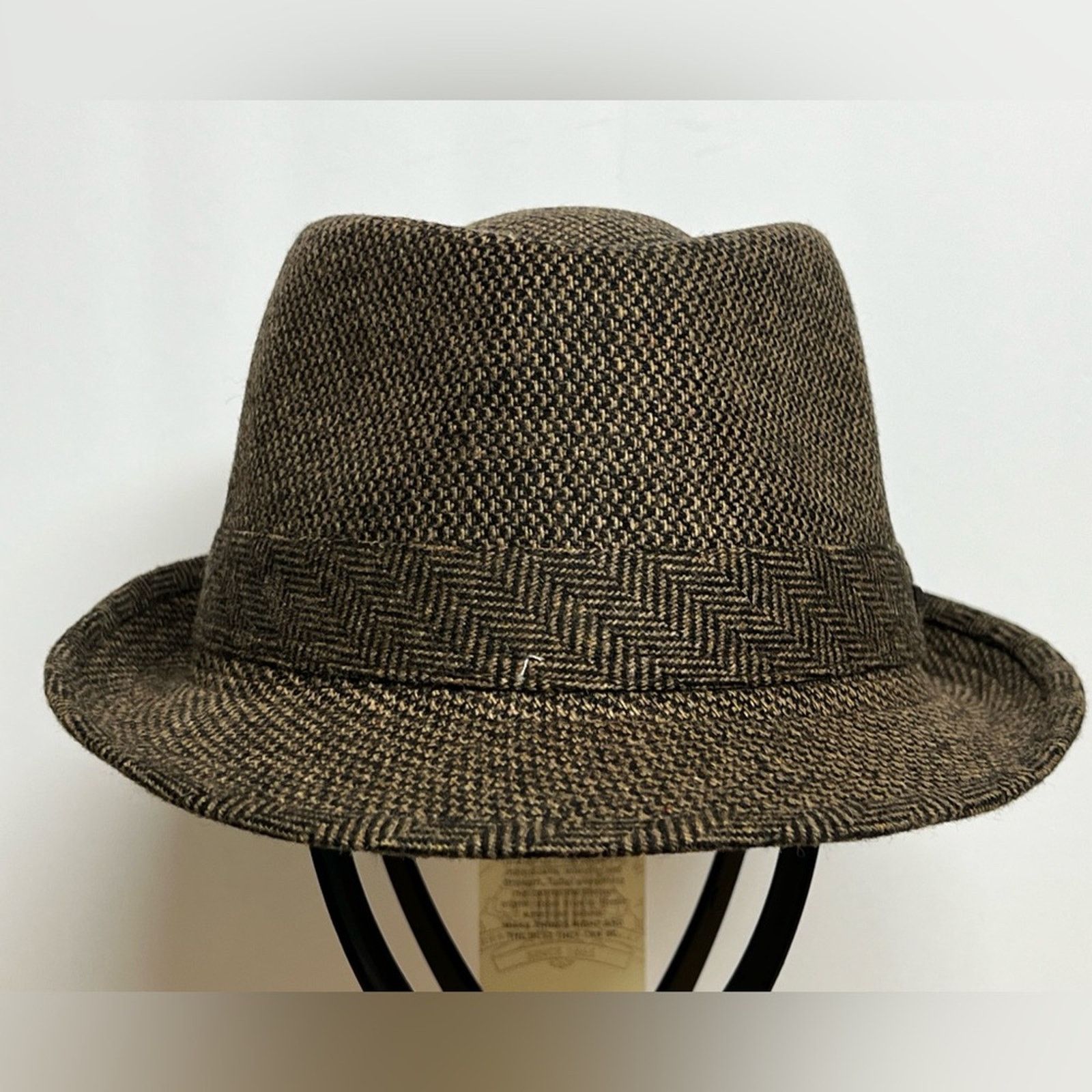 Stetson Stetson Fedora Mens Medium Brown Plaid Wool Blend Hat NEW Size ONE SIZE - 3 Thumbnail
